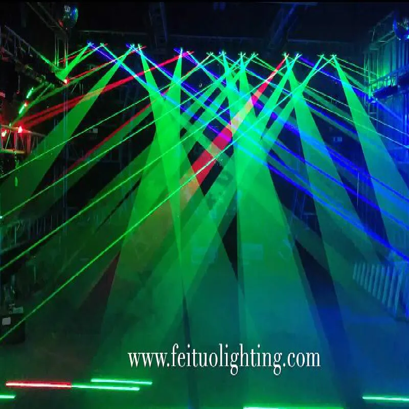 Лидер продаж лазерный светильник 6 Вт RGB Полноцветный движущийся DMX 14/35 каналов