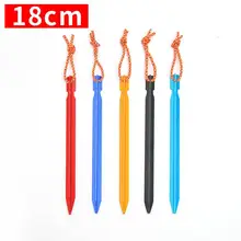 18cm Camping Tent Nail Canopy Tools with Rope Aluminum Alloy Nail Anti-Dropping Lightweight Tent Nail Outdoor Camping Tool