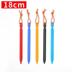 18cm Camping Tent Nail Canopy Tools with Rope Aluminum Alloy Nail Anti-Dropping Lightweight Tent Nail Outdoor Camping Tool