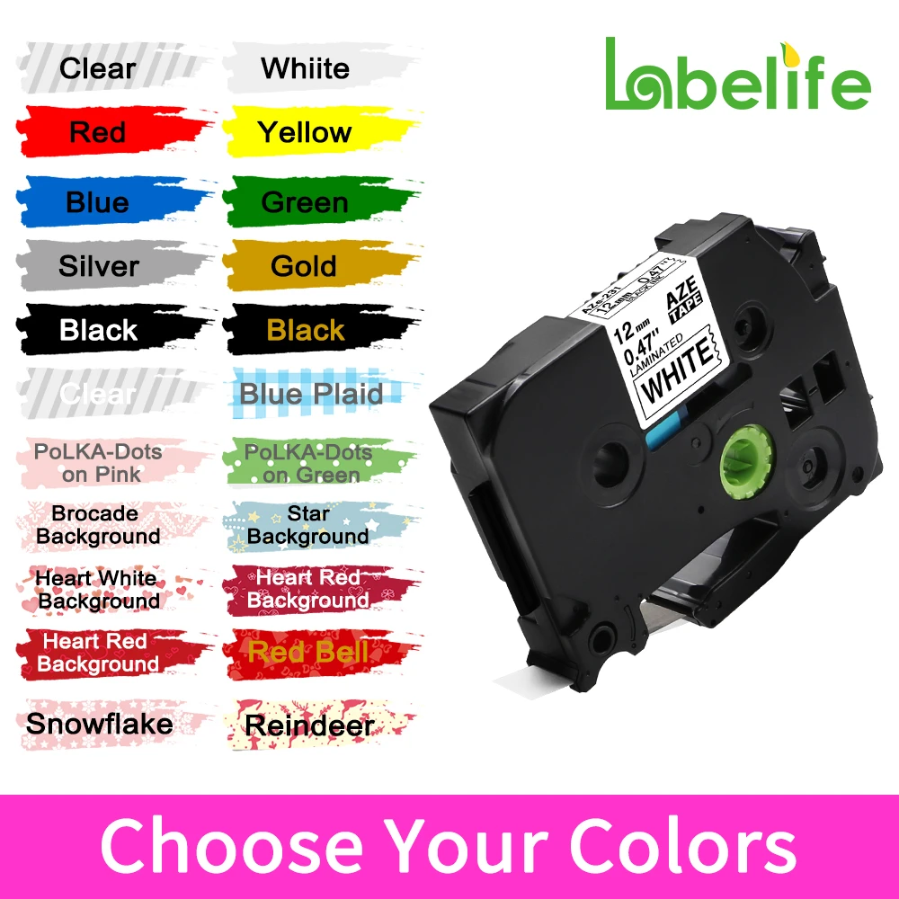 100PK Tze231 12mm Label Tapes Compatible Brother P-touch Laminated PT-D200 D210 100PK Tze231 12mm Label Tapes Compatible Brother P-touch Laminated PT-D200 D210
