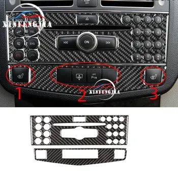 

Real Carbon Fiber Car Interior Front Center Audio Volume CD Media Control Panel Trim Cover For Mercedes-Benz C Class W204 08-09