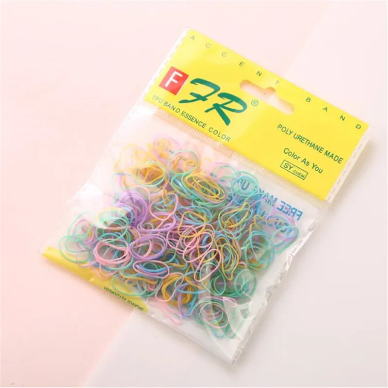 200pcs style 2 1000 шт прозрачный резиновый ободок для волос, силиконовый конский хвост, держатель для волос, эластичный ТПУ держатель для волос, резинки, кольца, аксессуары для волос для девочек - Цвет: 200pcs style 2