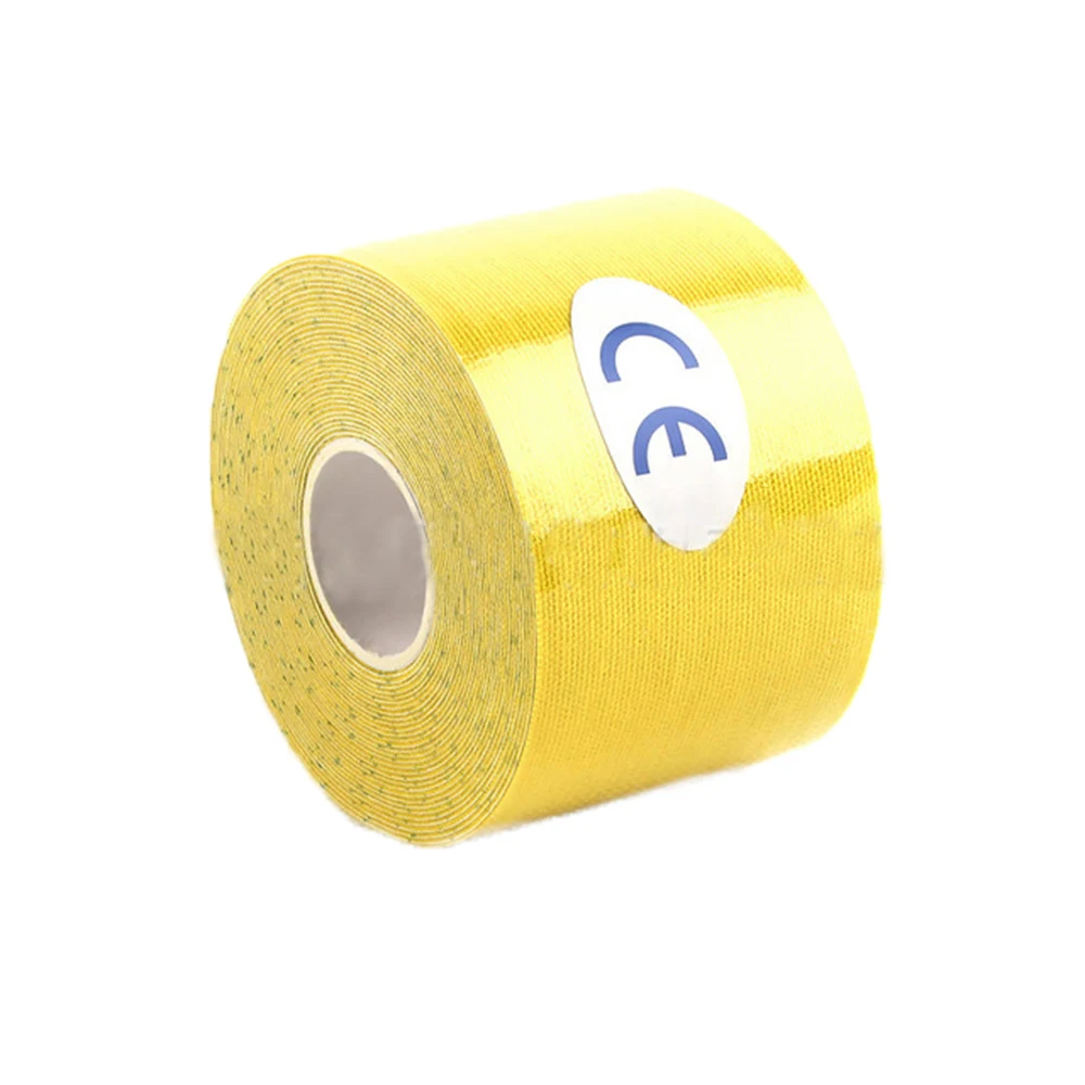 yellow 2,5 см* 5 м аптечка повязка кинезиологическая лента Атлетическая поддержка мышц Спортивная терапевтическая лента эластичный спортивный бандаж мышцы - Цвет: yellow