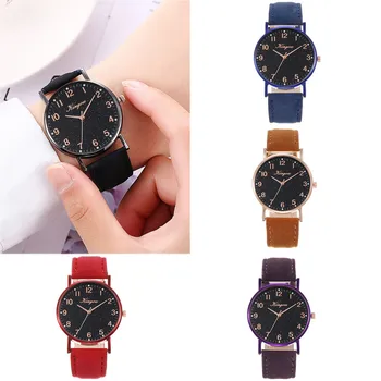 

High Quality Luxury Fashion Womens Ladies Simple Watches Women Leather Belt Watch Starry Sky Geneva Simple Belt Wirst Watches