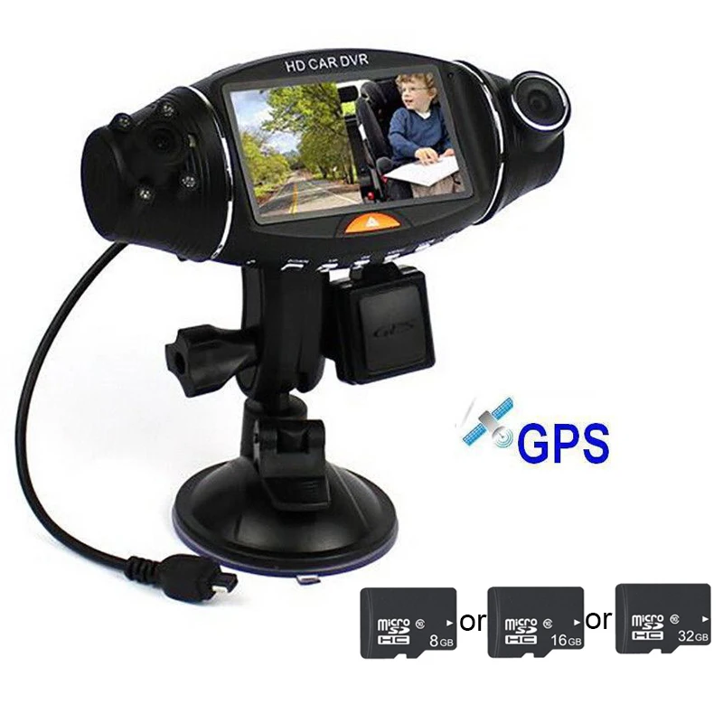 

Car Camera HD 1080P Dual Lens Screen 140 Wide Angle Built-in GPS Recorder DVR Camera Video Recorder Dash Cam