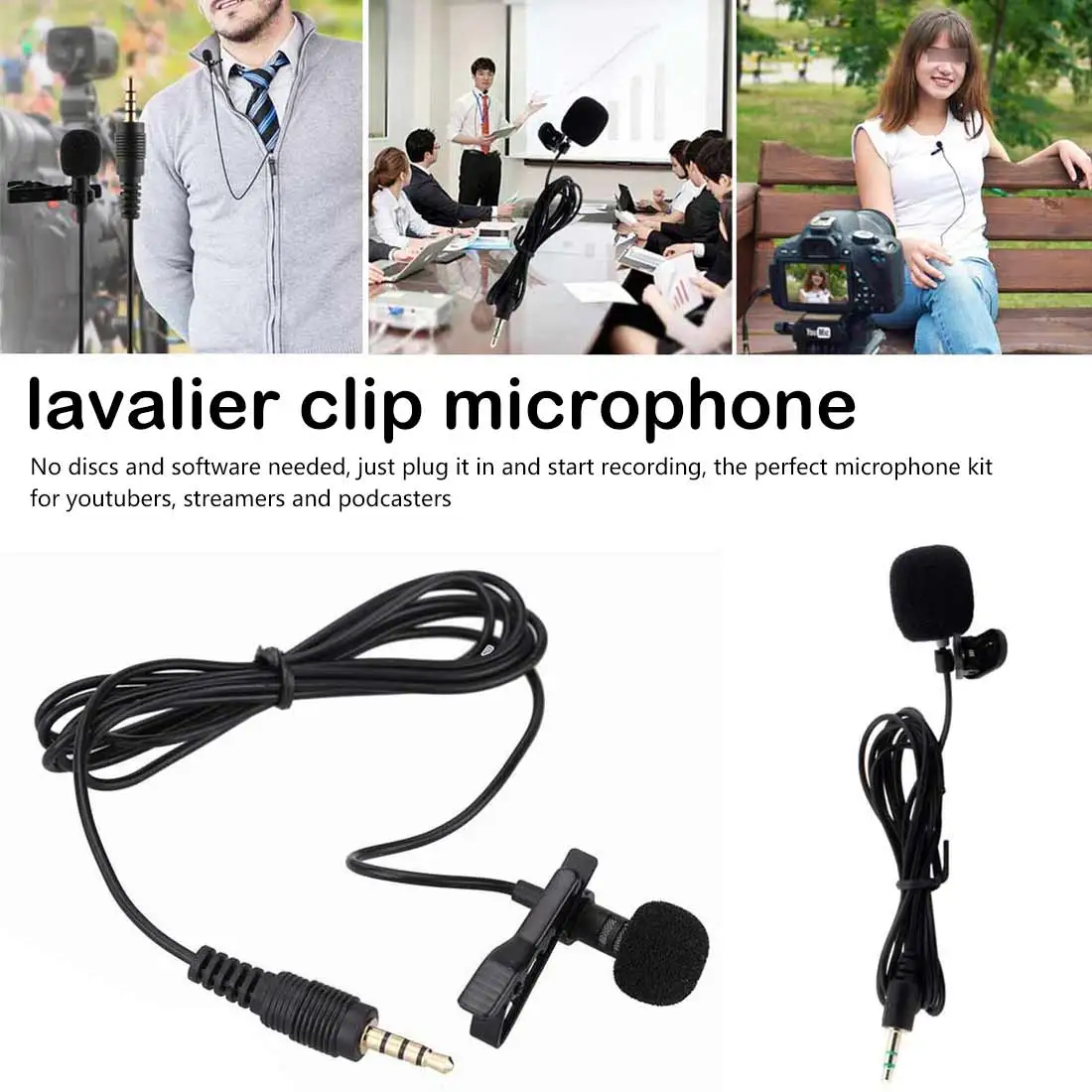 

3.5mm External Handsfree Speeching Microphone Mini Wired Collar Clip Lapel Lavalier Microphone For teaching Speeching