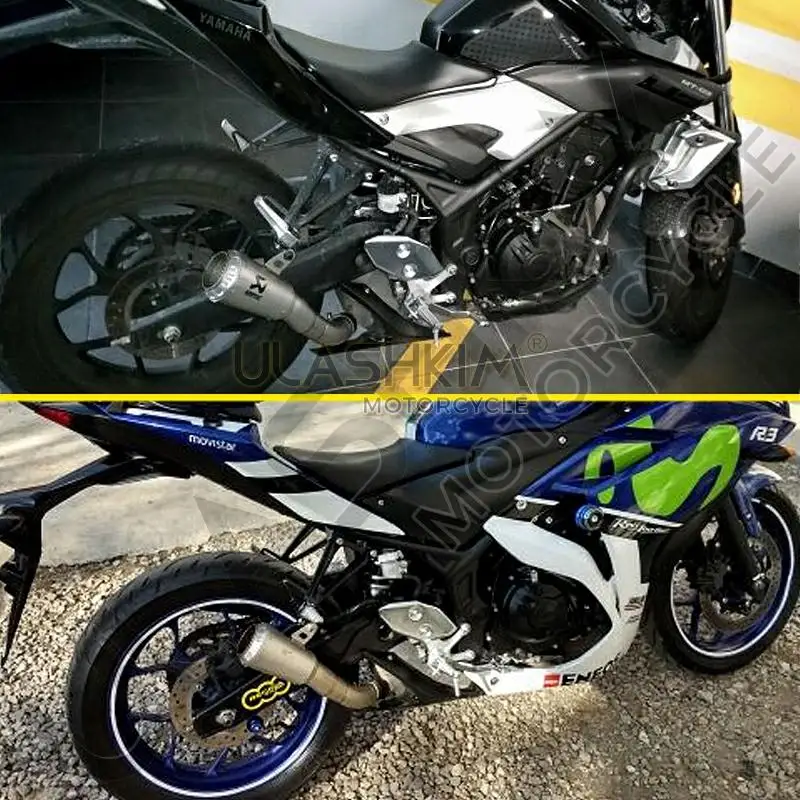 YZFR3 YZF R3 R25 MT03 мотоцикл выхлопной глушитель выхлопных газов для YAMAHA R3 R25 YZF-R3 15 16 слипоны