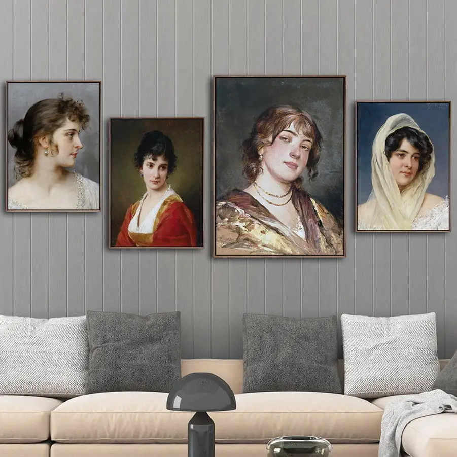 

Italy Giclee Print Painting Core Customizable Eugene Brass European Style Female Figure Humanity Hanging Painting Heart
