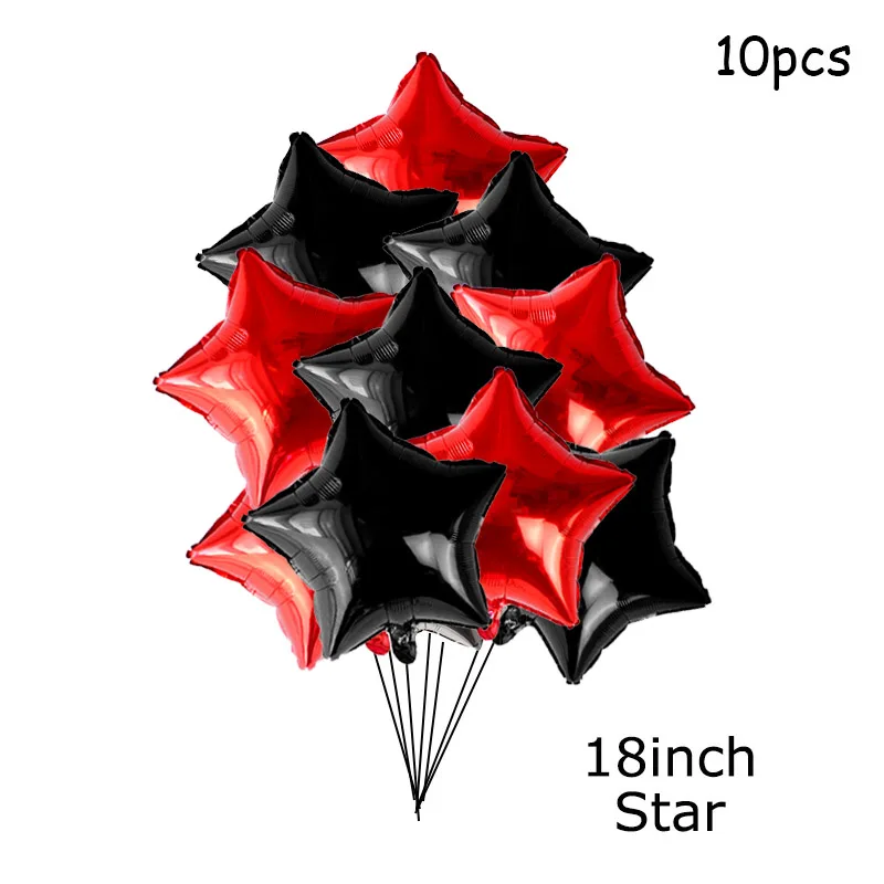 Казино игральные карты одноразовые столовые приборы бумажные стаканчики и тарелки салфетки на день рождения украшения для взрослых покер принадлежности для тематической вечеринки - Цвет: 10pcs Star Balloons