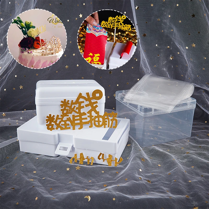 Cake Topper Money Box Cake Surprise Birthday Funny Cake ATM Happy Birthday Birthday Money Banknote Paper Box