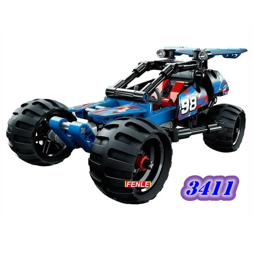 3411 without box Decool совместимые technic грузовики тянуть назад racer автомобиль мото наборы комплект строительные блоки F1 DIY кубики moc детские игрушки подарки - Цвет: 3411 without box