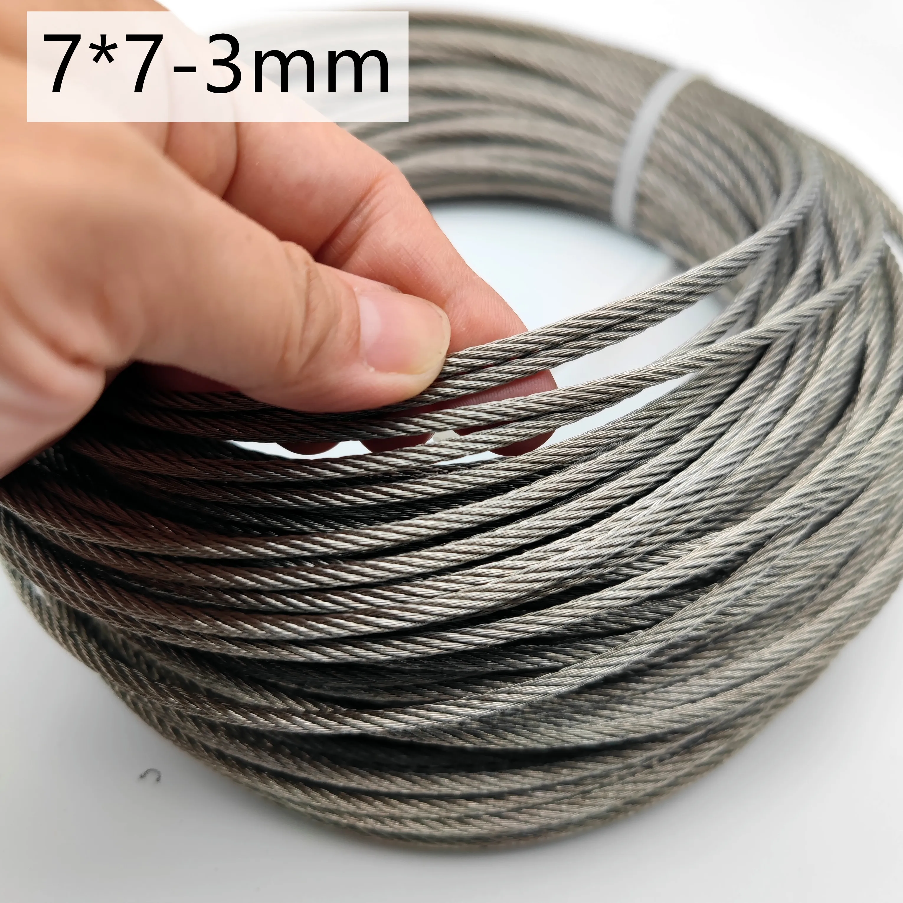 10M/20M/30M/40M 3mm Diameter 7X7 Construction 304 Stainless steel Wire rope Alambre Softer Fishing Lifting Cable stainless steel wire rope stainless steel cable rope