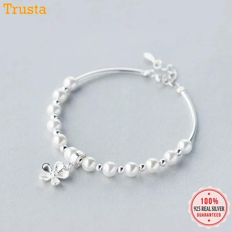 Trustdavis 925 однотонные ювелирные изделия из настоящего стерлингового серебра 2 круглые CZ браслет для Для женщин подарок для девочек ювелирные изделия DA355