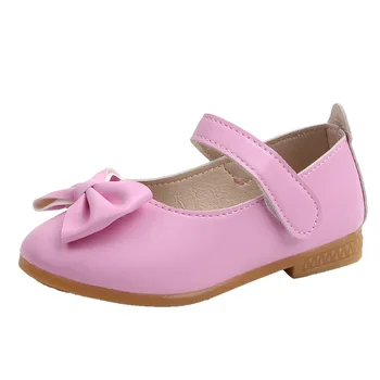 

2020 1-12 Years Girl Kids Dress School Fashion Bow Flower Shoes Children Party Dancing Shoes Princess Baby Girl Leather Shoes
