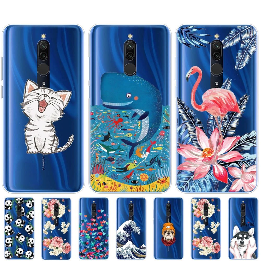 Силиконовый чехол для xiaomi redmi 8 чехлы с полной защитой мягкая задняя крышка из ТПУ