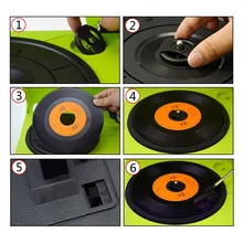 2 шт. грамофон музыкальная домашняя виниловая запись заменитель адаптера аудио пластик 45 об/мин мини 37 мм проигрыватель аксессуары 7 дюймов