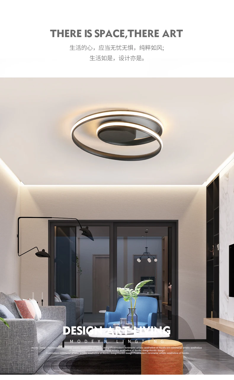 Luminária de Teto em Led Lâmpada de Teto Minimalista e Moderna Iluminação de Personalidade para Casa e Sala de Estar Ultra-fina Yhj122702 6 Luzes e Iluminação