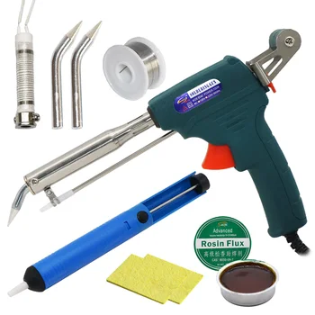 

80W 100W Soldering Iron with Tin Wire Stent Ground Wire Electric Soldering Iron Rework Station Desoldering Pump Welding Tool
