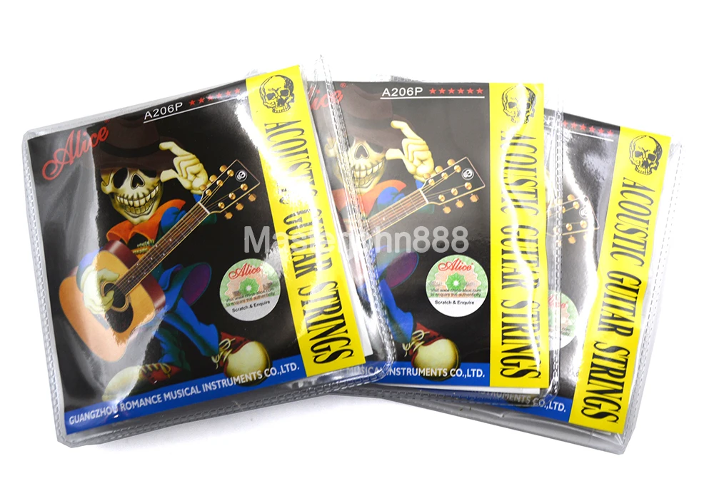 3 Sets Alice A206P-SL Acoustic Guitar Strings Stainless Steel Phosphor Bronze Color Wholesales Free Shippng | Спорт и развлечения