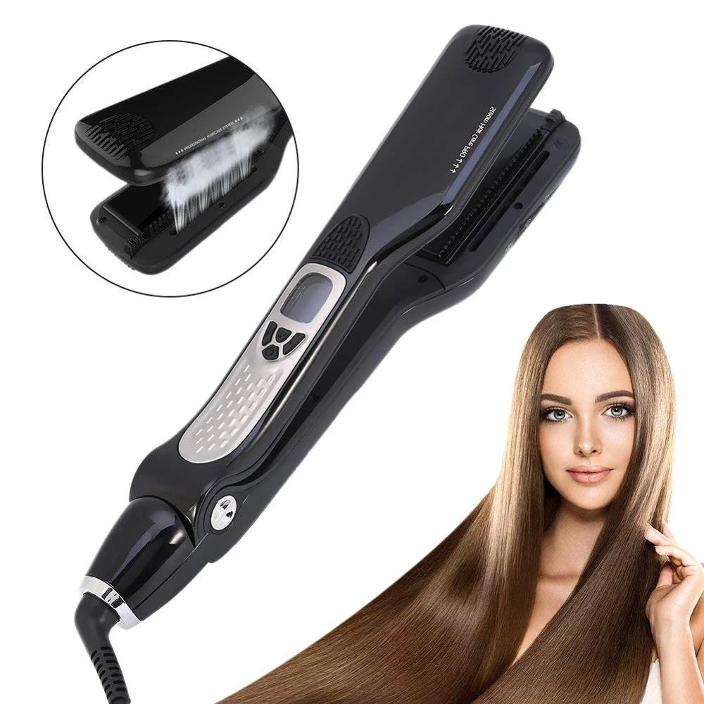 スチームストレートヘアアイロンブラシsteampodトルマリンセラミック蒸気スプレーフラット鉄プロフェッショナル電気でlcdディスプレイ Null Aliexpress