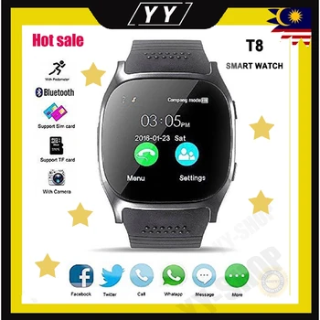 

Hot T8 Bluetooth Smart Watch With Camera Support SIMCard Pedometer Men Women Call Sport Smartwatch For Android Phone PK Q18 DZ09