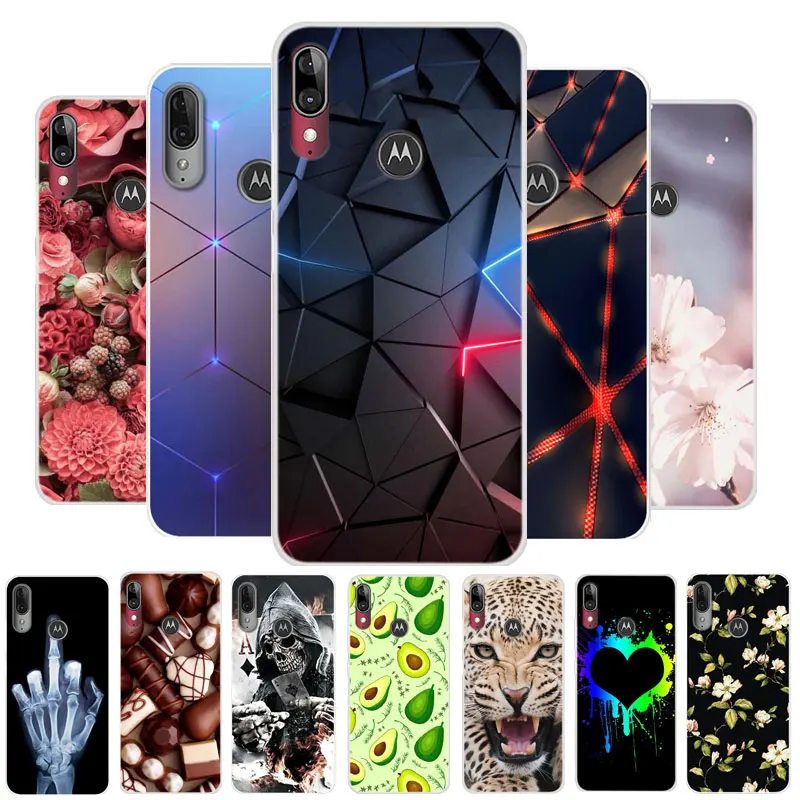 Чехол для Motorola E6 Plus силиконовый мягкий чехол-накладка из ТПУ с рисунком Moto E 6 E6Plus
