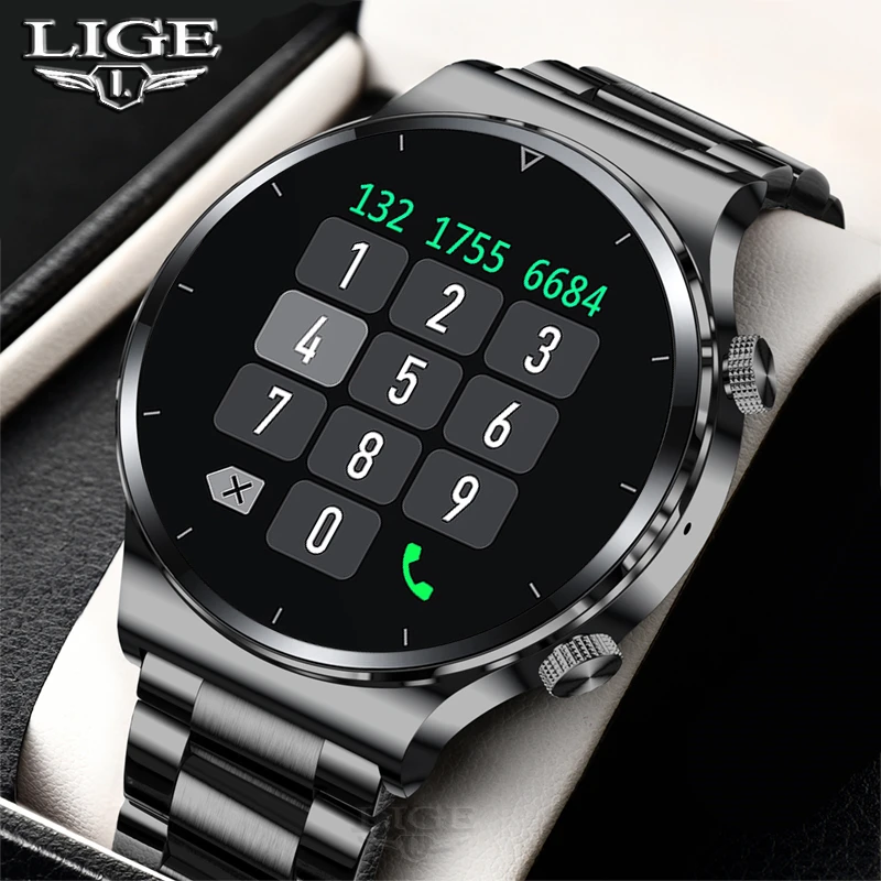 Hot Products! LIGE 2021 New Bluetooth Call Men watch Steel band Fitness watch heart rate Blood pressure Activity Tracker Smart watch For Men