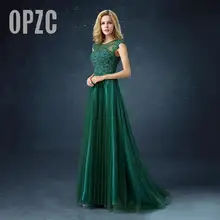 Темно-зеленые длинные вечерние платья трапециевидной формы со шлейфом и коротким рукавом с аппликацией новые модные вечерние платья для сестер Vestido De Noiva