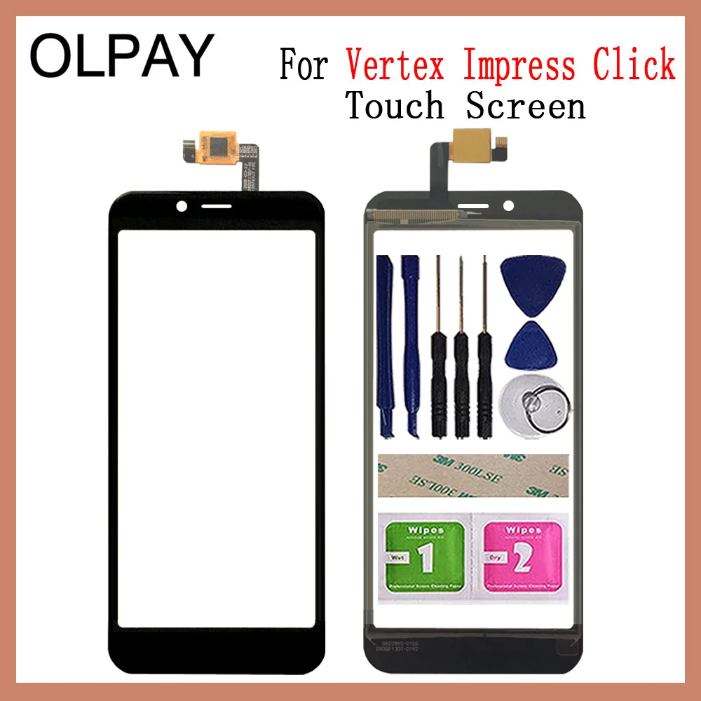 

OLPAY 5.0'' Phone Mobile Touch Screen For Vertex Impress Click Touch Screen Glass Digitizer Panel Lens Sensor Glass Repair