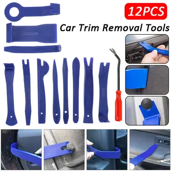 

12Pcs Blue Tirm Car Removal Kits Auto Interior Radio Panel Repair Tool Durable Door Clip Window Trim Removal Install Set