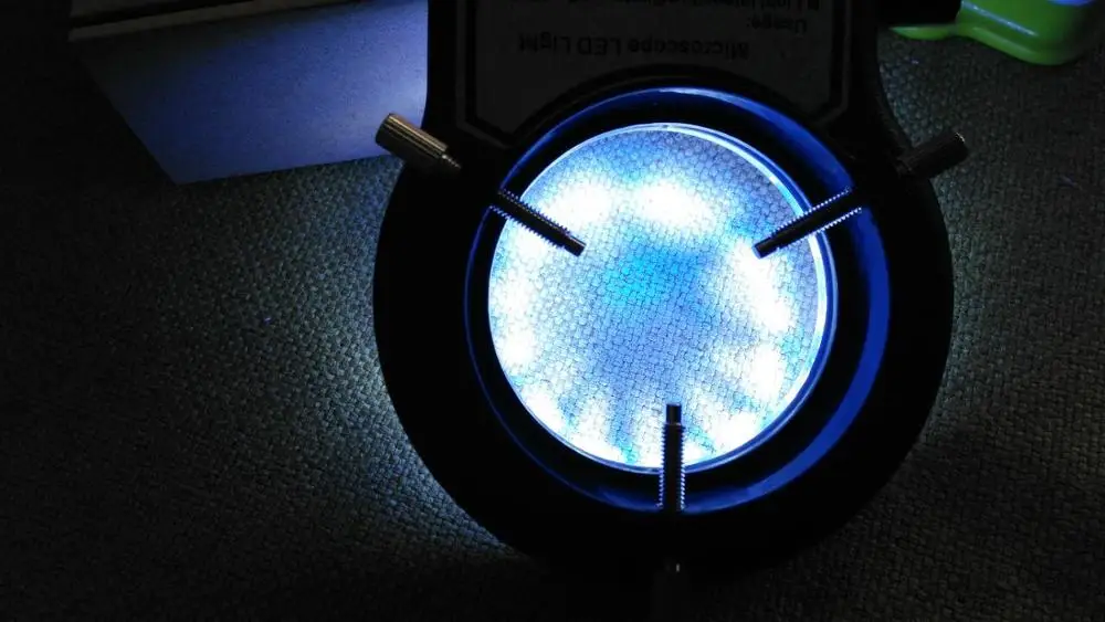 56 LED микроскоп синий белый кольцевой свет яркость регулируемая осветительная