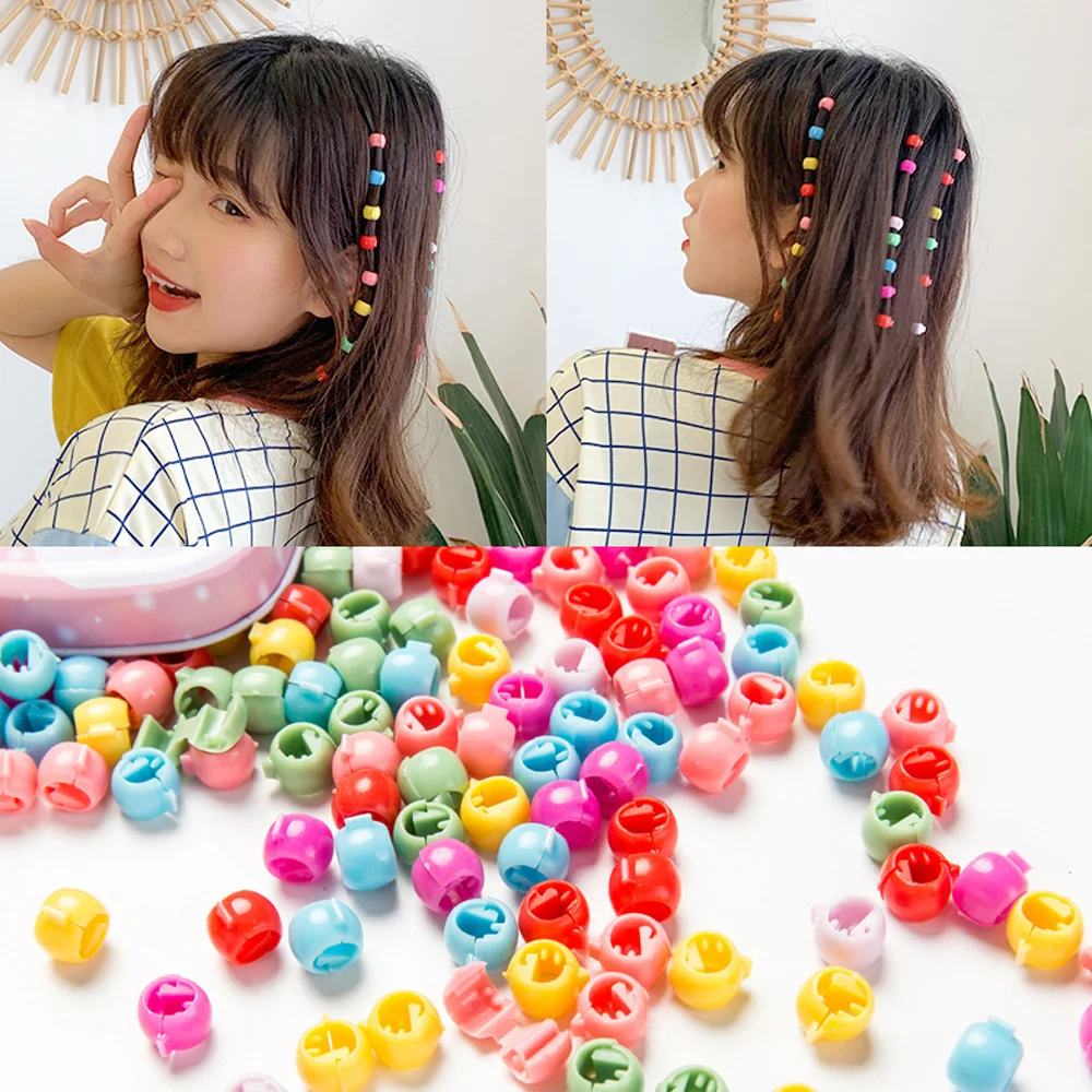 

90pcs Baby Mini Hair Claws Kids Girls Women Candy Colors Beads Hair Claw Clips Pins Buckle Hairpin Headwear Hair Accessories