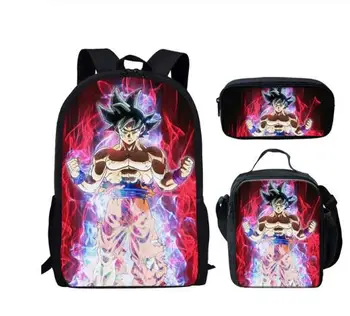 

3Pcs/Set Hot Sale 3D Printing Dragon Ball Super Children Shoulder Backpack Kids Baby School Bags Saiyan Bookbag Boys and Girls