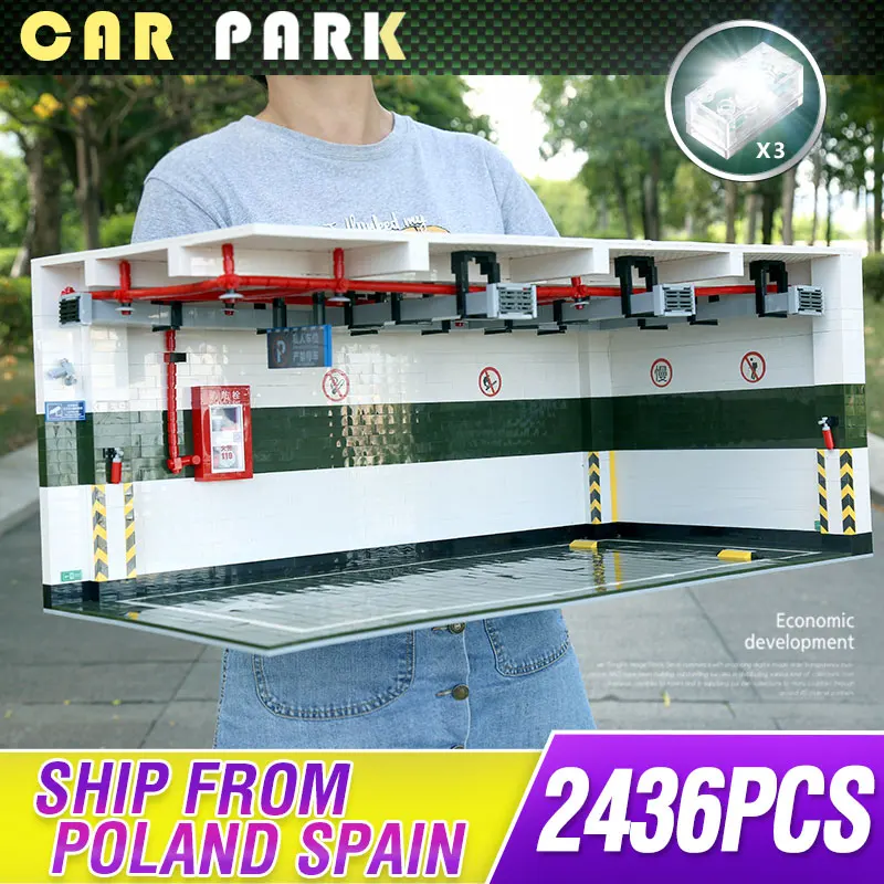 2436 шт MOC Techic автозапчасти 1:8 модель автостоянки строительные блоки сборные
