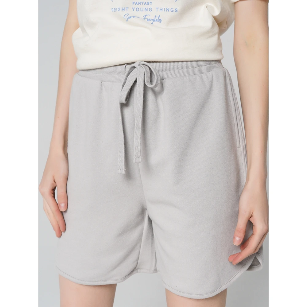 Pantalones cortos mujer, 86% algodón, 14% poliéster, gris claro, 84446|Pantalones cortos| - AliExpress