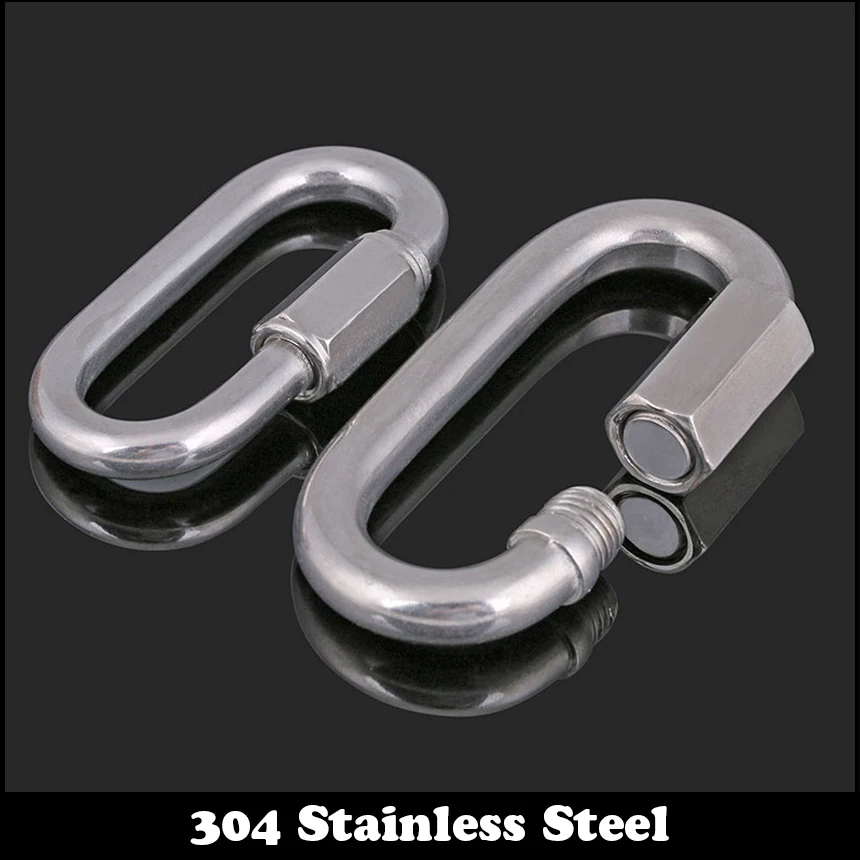 

M3.5 M4 M5 M6 M8 M10 M12 304 Stainless Steel Safety Carabiner Climbing Lock Quick Link Backpack Shackle Hook Clasp Chain Buckle