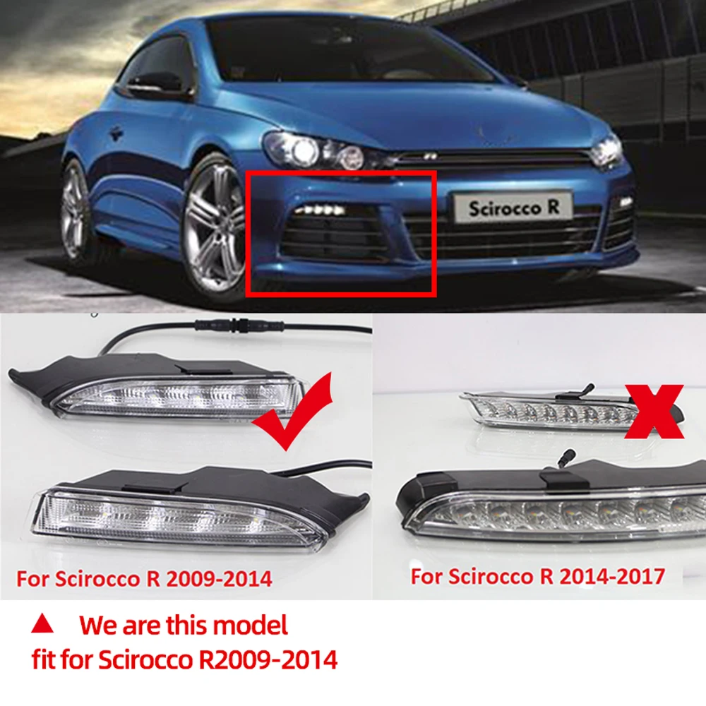 Автомобильная проблесковая для Volkswagen VW Scirocco R 2010 2014 вождения светодиодный DRL