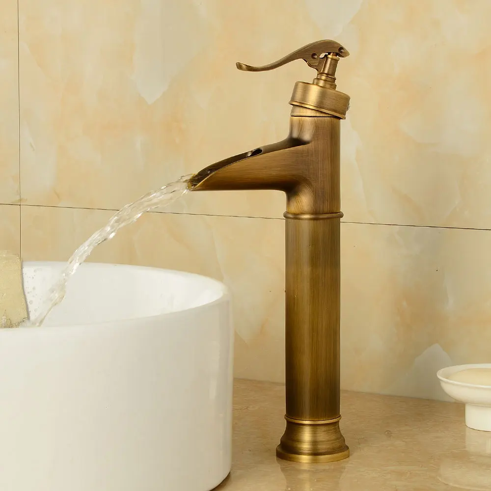 

European To Fake Something Antique On The Stage Basin Water Tap Full Copper Arts Basin Faucet Hot And Cold Shower Room Cabinet