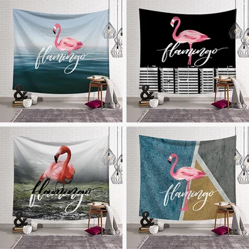 

Pink Flamingo Tapestry Wall Hanging art Animal Prints Pink tapestry Fabric Wall decor blanket 200x150cm Large for Bedroom