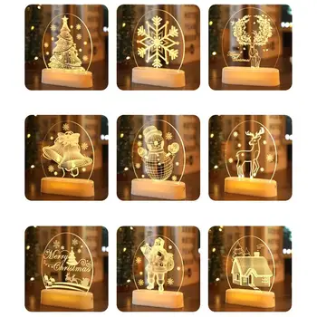 

USB LED Night Light Christmas Birthday Gifts For Kid 3D Acrylic Sign Light Decor Lamp Ornament Christmas Decorative Lamps