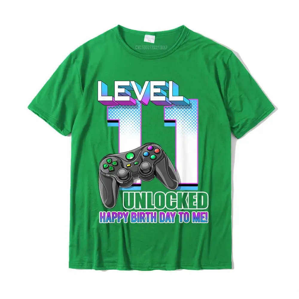 Customized Short Sleeve Tops T Shirt Lovers Day Crewneck Cotton Men Top T-shirts Design Customized T Shirts Funky Boys Level 11 Unlocked Funny Video Gamer 11th Birthday Gift T-Shirt__MZ16399 green