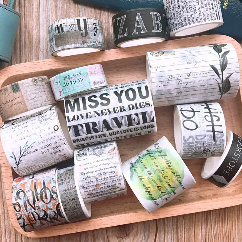 

1Pc Retro Washi Tape Set Diy Adhesive Scrapbooking Planner Masking Tape Sticker Bullet Journal School Stationery Supplies