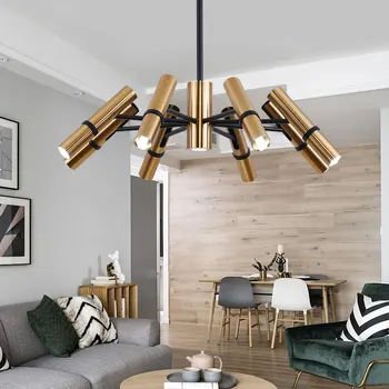 

Nordic Lamp Led Chandelier Lighting Black Lustre Design Light Fixtures Living Room Bedroom Kitchen Indoor Decoration Home Metal