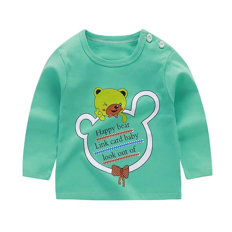 Новая осенняя одежда для малышей детская нижняя рубашка для девушки, хлопок, модная детская футболка с длинным рукавом - Цвет: P6
