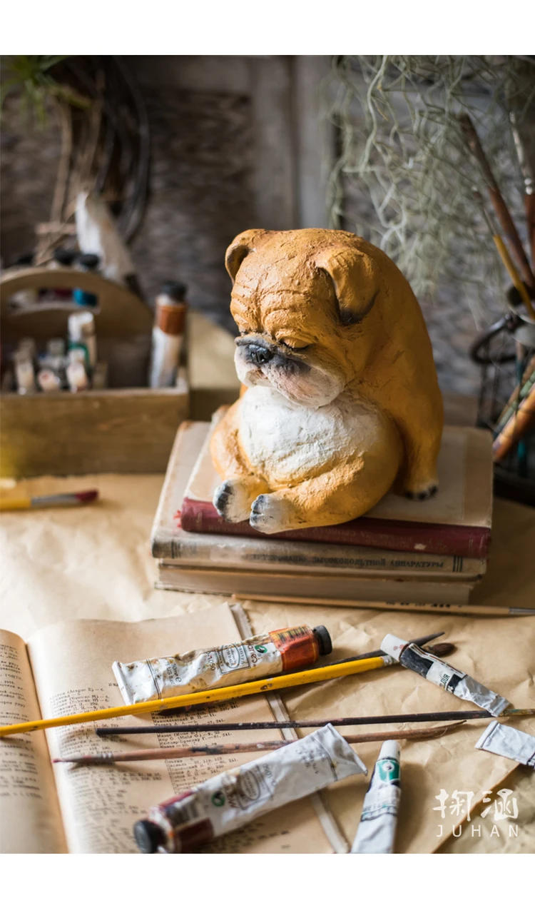 Pug 3, Unique Whimsical Paper Mache Dog Sculpture 