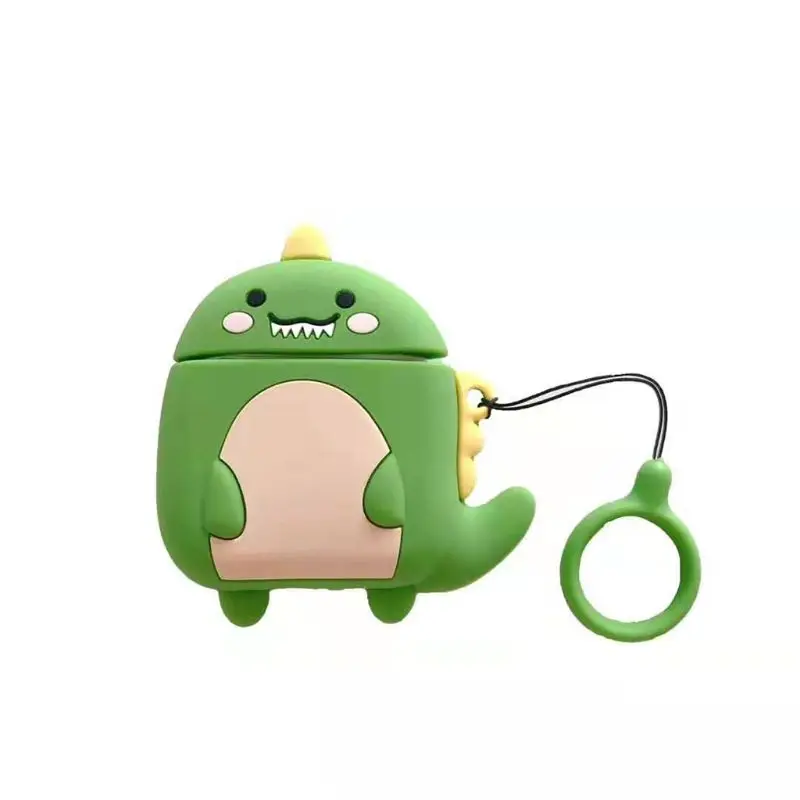 

Cartoon Dinosaur Pattern Protective Case Shockproof Cover Skin Protector with Lanyard for Airpods 1/2 Charging Box Accessories