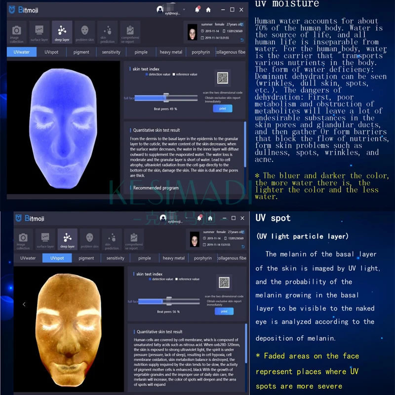 Portable Magic Mirror For 3d Smart Professional Skin Detection Analyzer