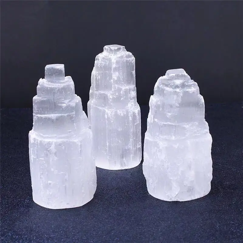 Натуральные камни белый кварц гипс Исцеление ручной резной рейки домашний Декор Аксессуары для освещения