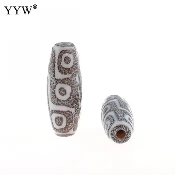 

Tibetan Agata Onyx Dzi Beads Natural Stone Tibetan Jewelry Vintage Beads Column Cylinder Grey Eyed Dzi Beads Diy 10x10x30mm