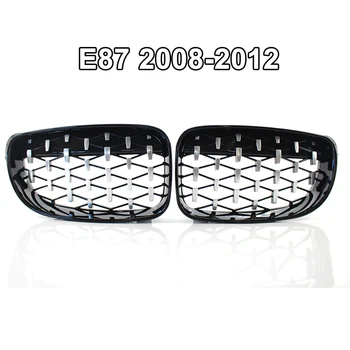 

2Pcs Diamond Style Grille Racing Grills Decoration For BMW 1 Series E87 E81 E82 E88 2007-2012 Front Grill Car Accessories